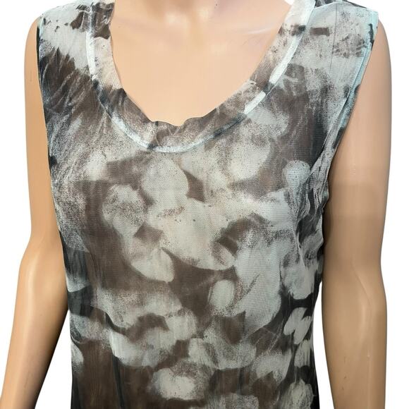 Dress To Kill Mesh Midi Dress One Size Floral Pointed Hem Lagenlook Artsy Gothic - Picture 2 of 10